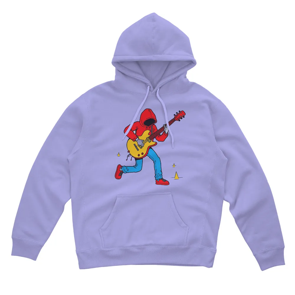 Tee Shirts Printed: Vibrant Musician with Electric Guitar|sky blue jeans matching shirt