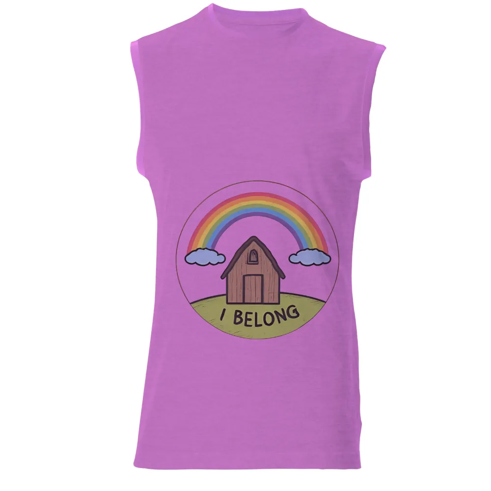 TShirt Printing: Embrace Belonging with Rainbow House Design|men rainbow long sleeve shirt