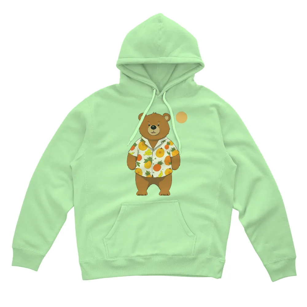 Customized Tee Shirts: Summer Bear in Fruity Hawaiian Shirt|bright neon orange t shirts