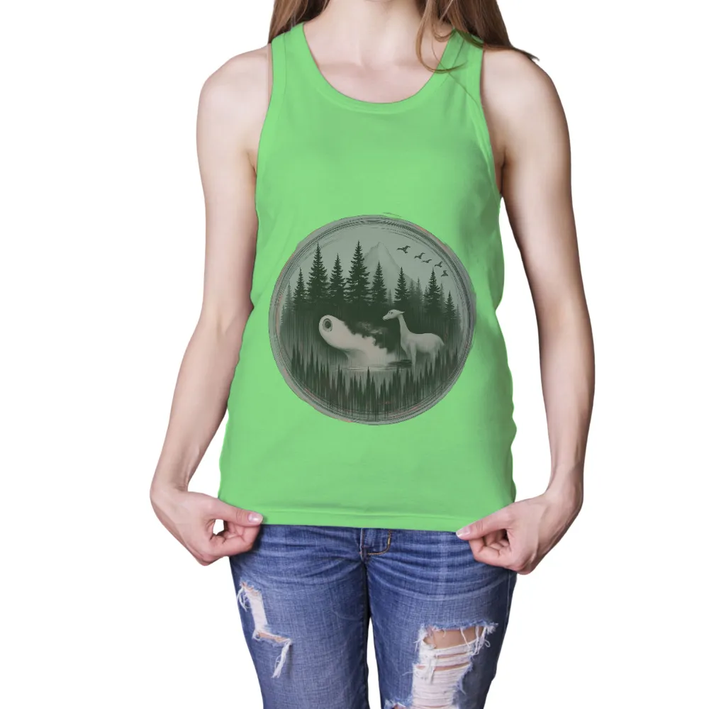 T-Shirt Printing: Mythical Creatures in a Serene Forest|harmony day t shirts best and less