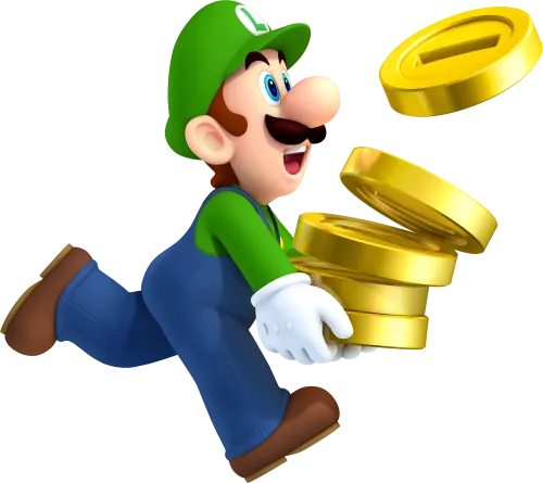 TShirt Design: Luigi's Adventure with Golden Coins