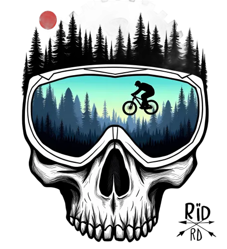 T-Shirts Custom: Mountain Biking Adventure on Skull Design