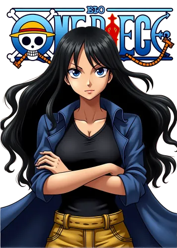 Nico Robin in Blue Jacket - one piece shirt