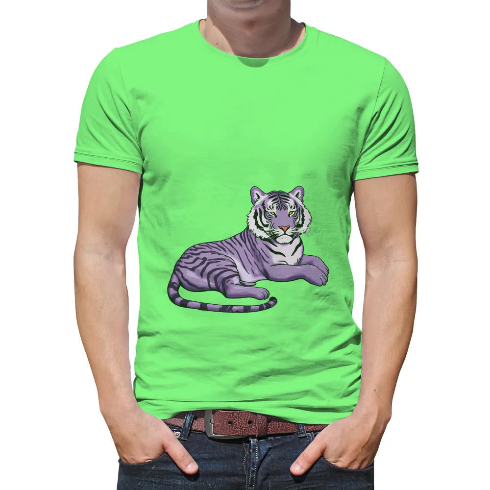 Tee Shirts Printed: Purple Tiger - Strength and Resilience|courage the cowardly dog tee shirts