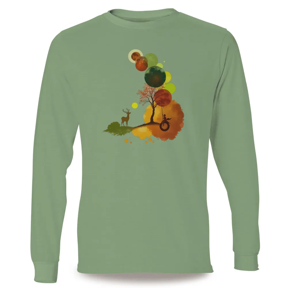 T-Shirts Pattern: Autumn Joy with Child and Deer|banksy joy millward