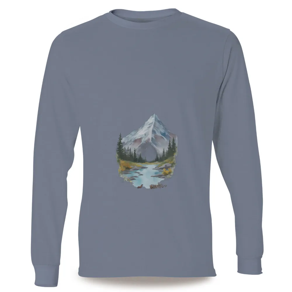 Customized Tee Shirts: Eternal Summit - Nature's Tranquility|reflection t shirt butterfly