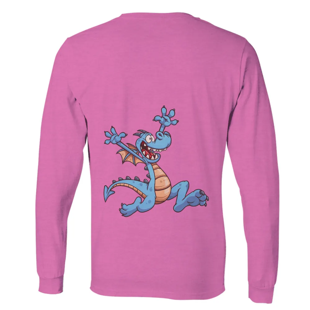 T-Shirts Pattern: Quirky Blue Dragon - Whimsy and Humor|dragon ball z workout pants