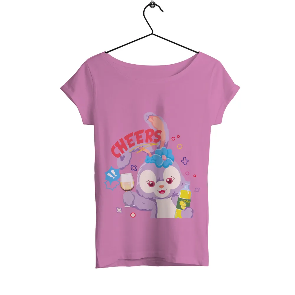 T-Shirts Custom: Cheers to Life with Whimsical Bunny Design|happy mothers day shirt ideas