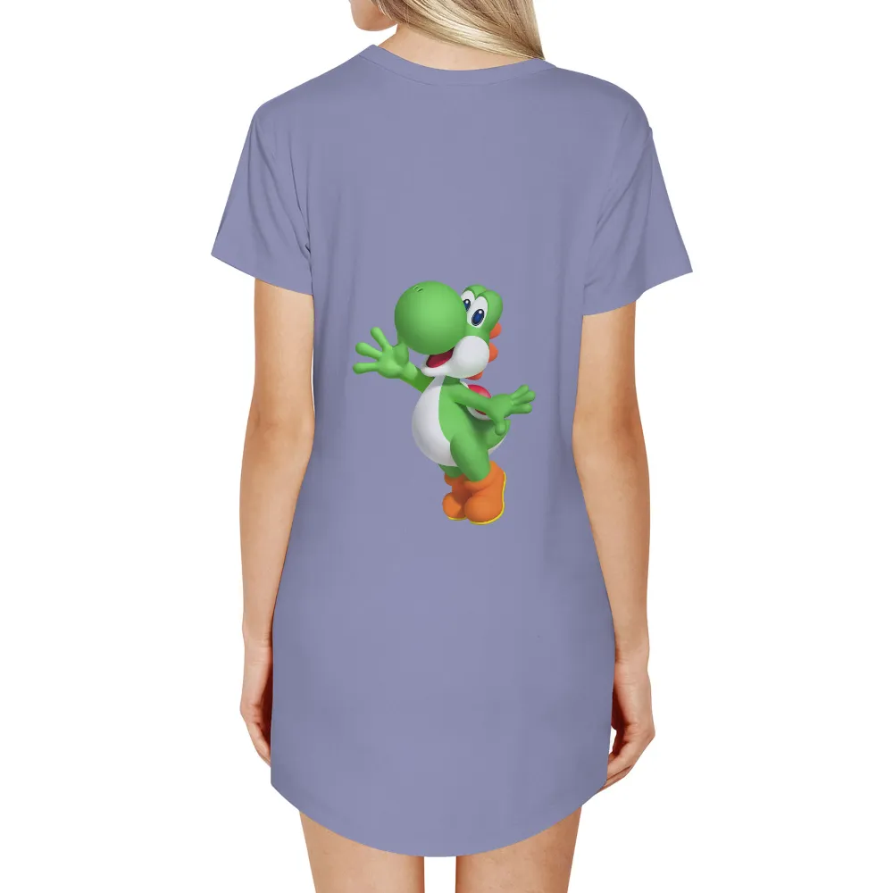 Shirts Graphic Tees: Yoshi - A Nostalgic Gaming Icon|blue shirt cartoon character