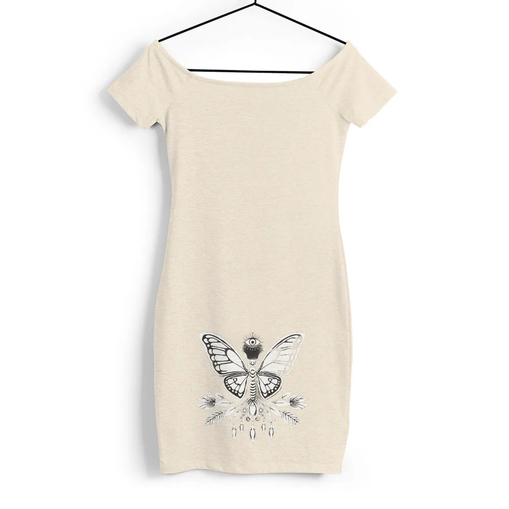 Custom Tee Shirts: Mystical Butterfly - Artistic T-Shirts | Symbolism & Nature| Nature-inspired t-shirt design