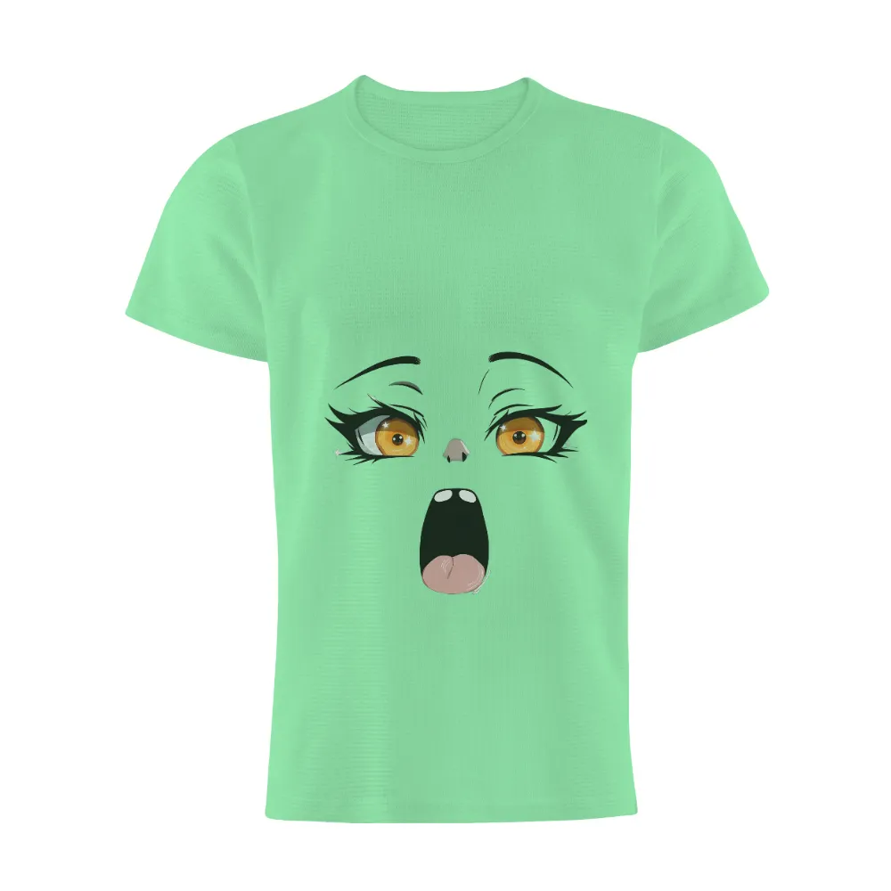 Graphic Tees: Expressive Anime Eyes - Surprise and Wonder|face t shirt roblox