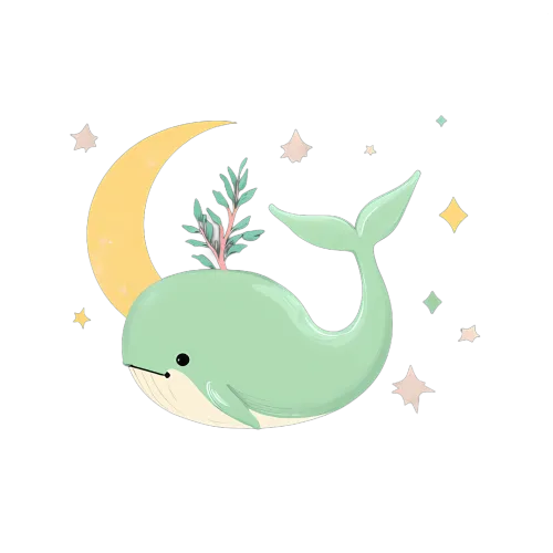 Graphic Tees: Luna the Whale Guardian of the Night