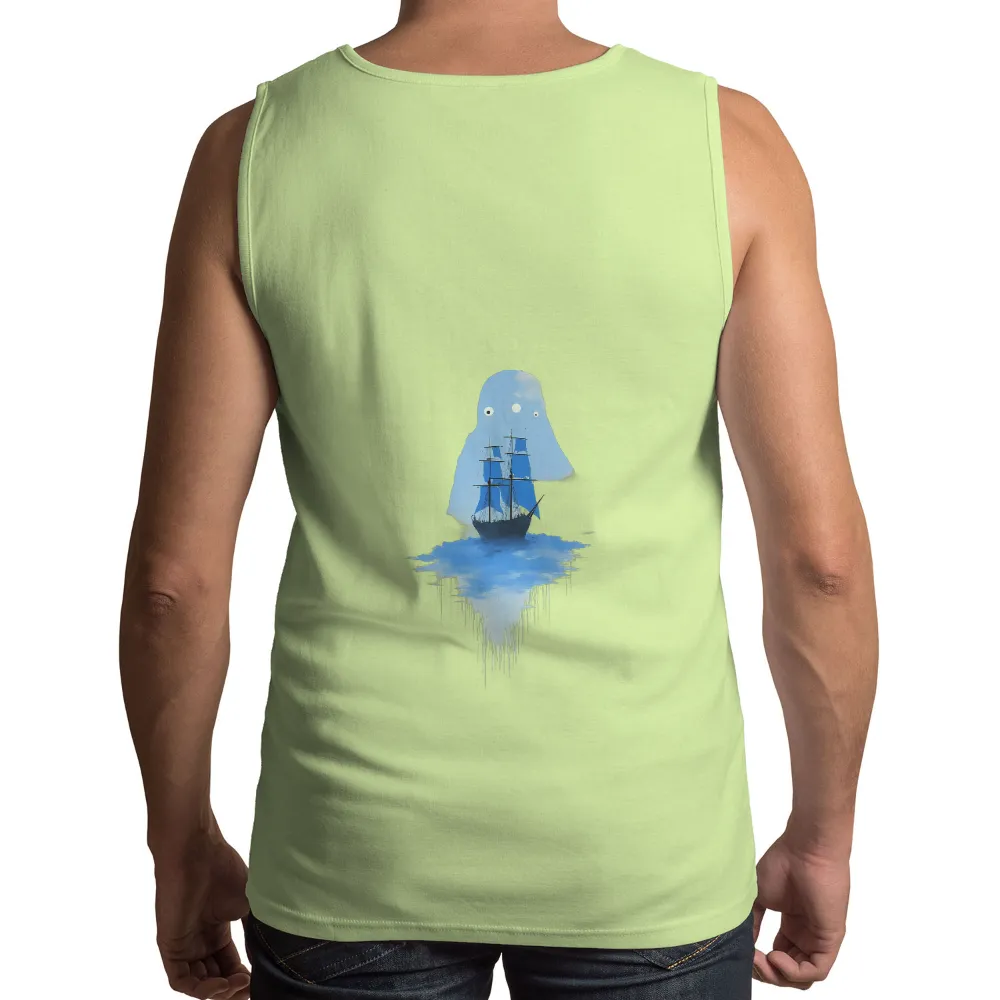 Tee Shirt Printing: The Dream Voyager - Explore Imagination and Adventure| reflection of the ship in the water