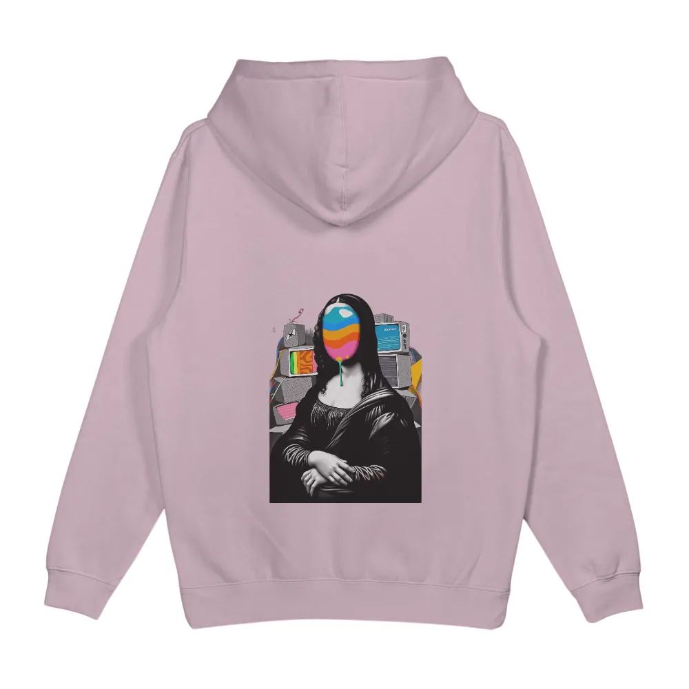 Graphic Tees: Modern Mona Lisa - Pop Art Meets Retro TVs|Mona Lisa with melting rainbow mask