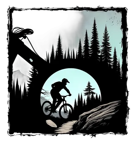 Tee Shirt Printing: Mountain Biking Adventure Under Moonlight