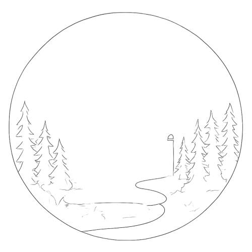 TShirt Printing: Serene Forest Journey - Minimalist Nature Design