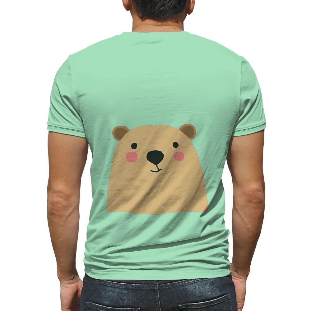 Graphic Tees: Adorable Bear Face - Minimalist Comfort Design|cute long sleeve summer shirts