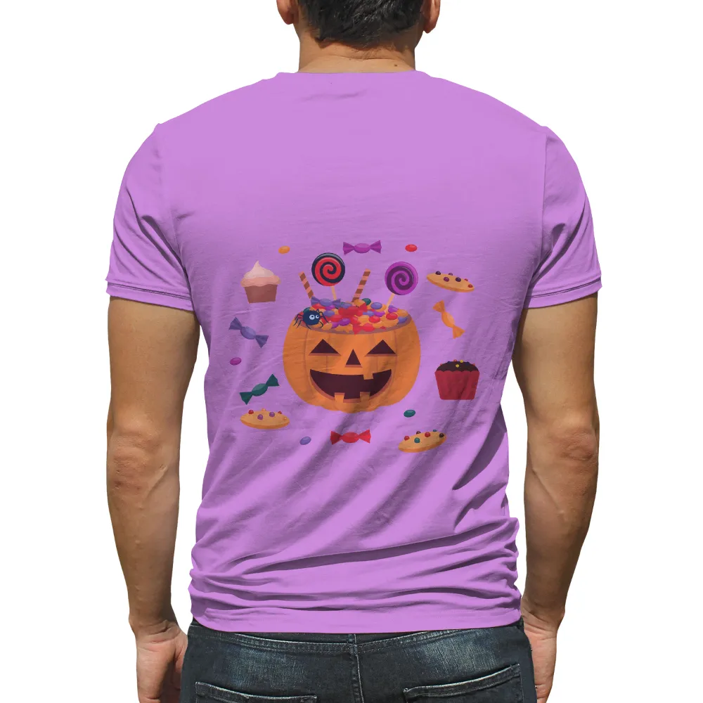 Custom Tee Shirts: Halloween Fun with Jack-O-Lantern and Candies|spider man easter shirt