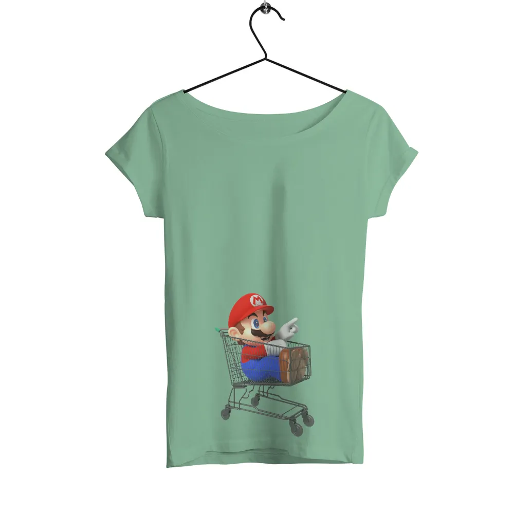 Customized Tee Shirts: Mario's Shopping Cart Adventure|cena mario shirt