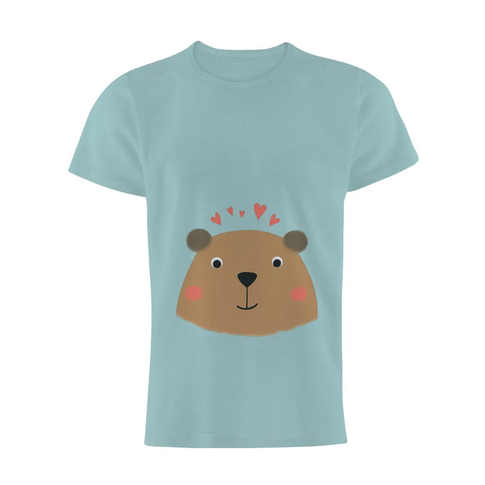 Shirts Graphic Tees: Whimsical Bear with Hearts - Joyful Childhood Nostalgia|capitalist nostalgia shirt