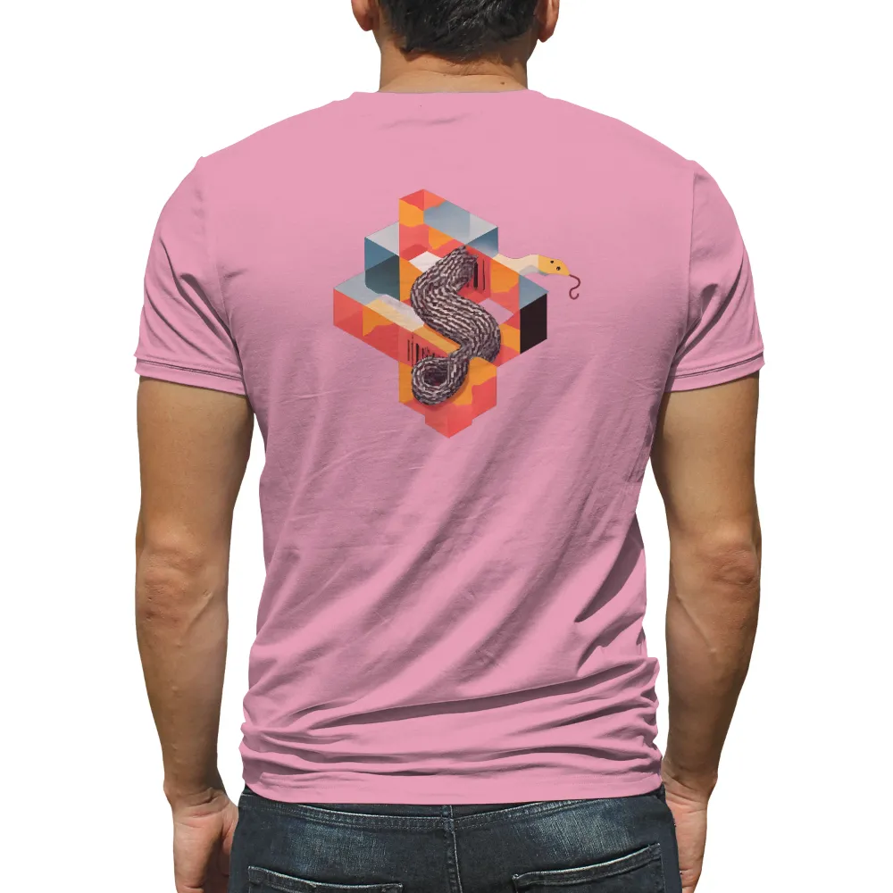 T-Shirts Pattern: Snake and Geometric Harmony|tie dye shirt patterns one color