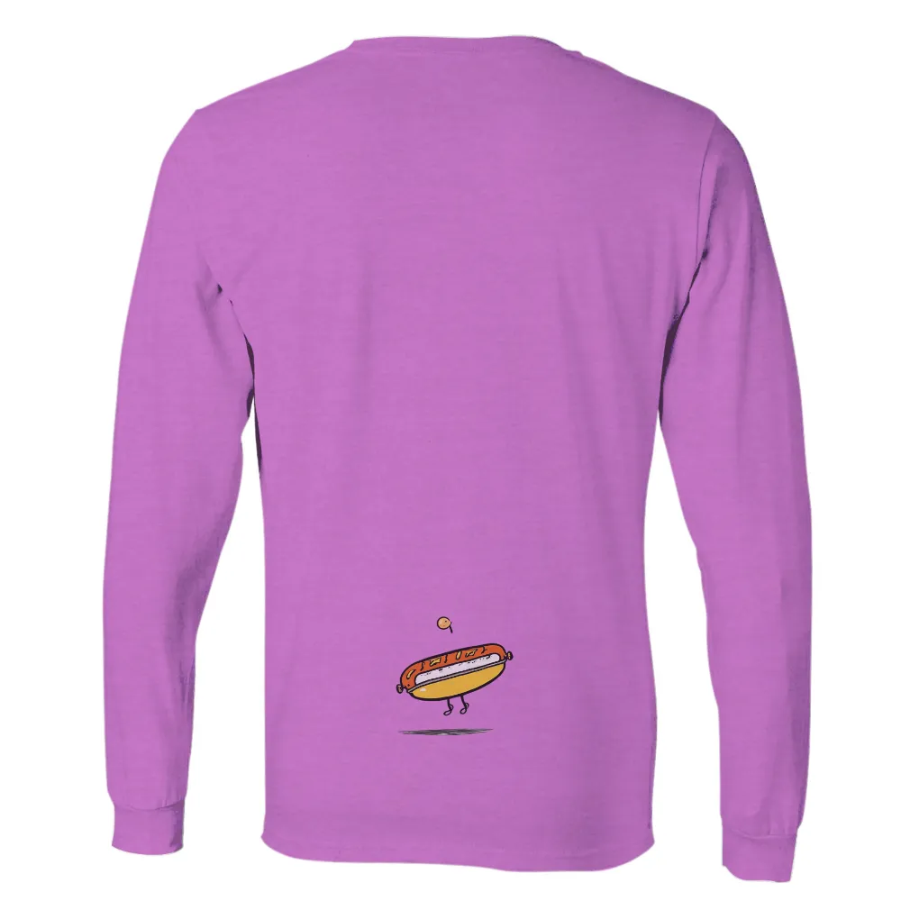 TShirt Printing: Whimsical Hot Dog Adventure - Funny & Quirky Design|Hot dog with arms and legs