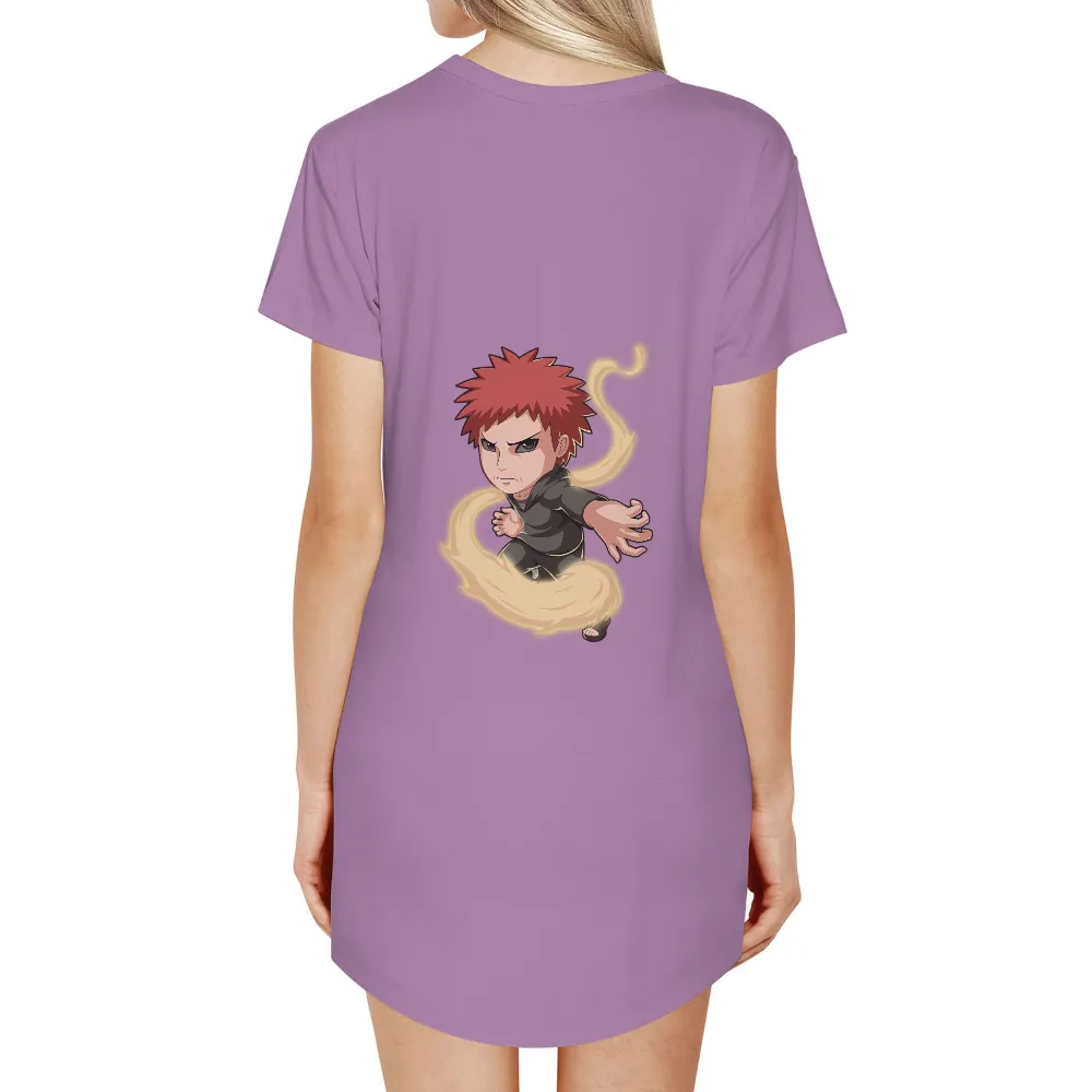 Custom T-Shirt Printing: Gaara from Naruto - Anime Power and Control|naruto with no shirt