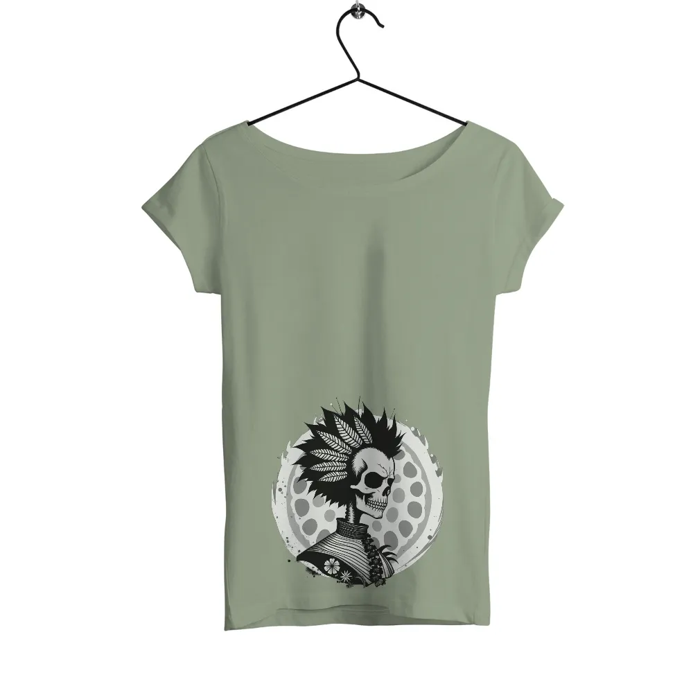 Shirts Graphic Tees: Vintage Skull with Feathers - Pop Culture Art|vintage 1970 women's shirt