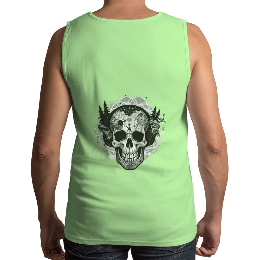 T-Shirt Printing: Skull Art with Nature Symbols|life is good dad t shirts