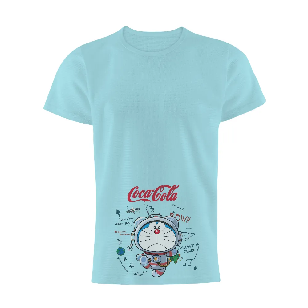 TShirt Printing: Doraemon's Cosmic Adventure with Coca-Cola|space mammoth shirt