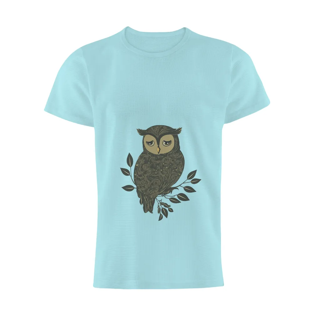 Custom Tee Shirts: Wise Owl Guardian of the Enchanted Forest|zayde wisdom