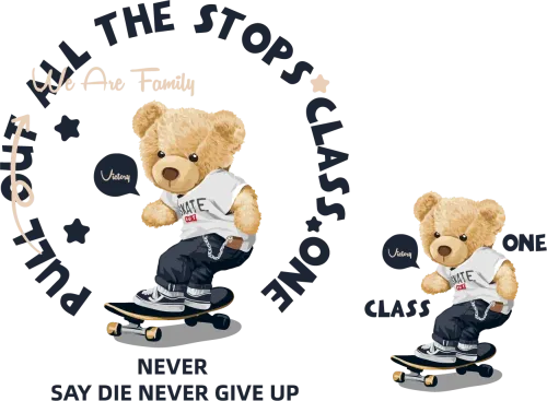 TShirt Design: Victory Bear - Never Give Up