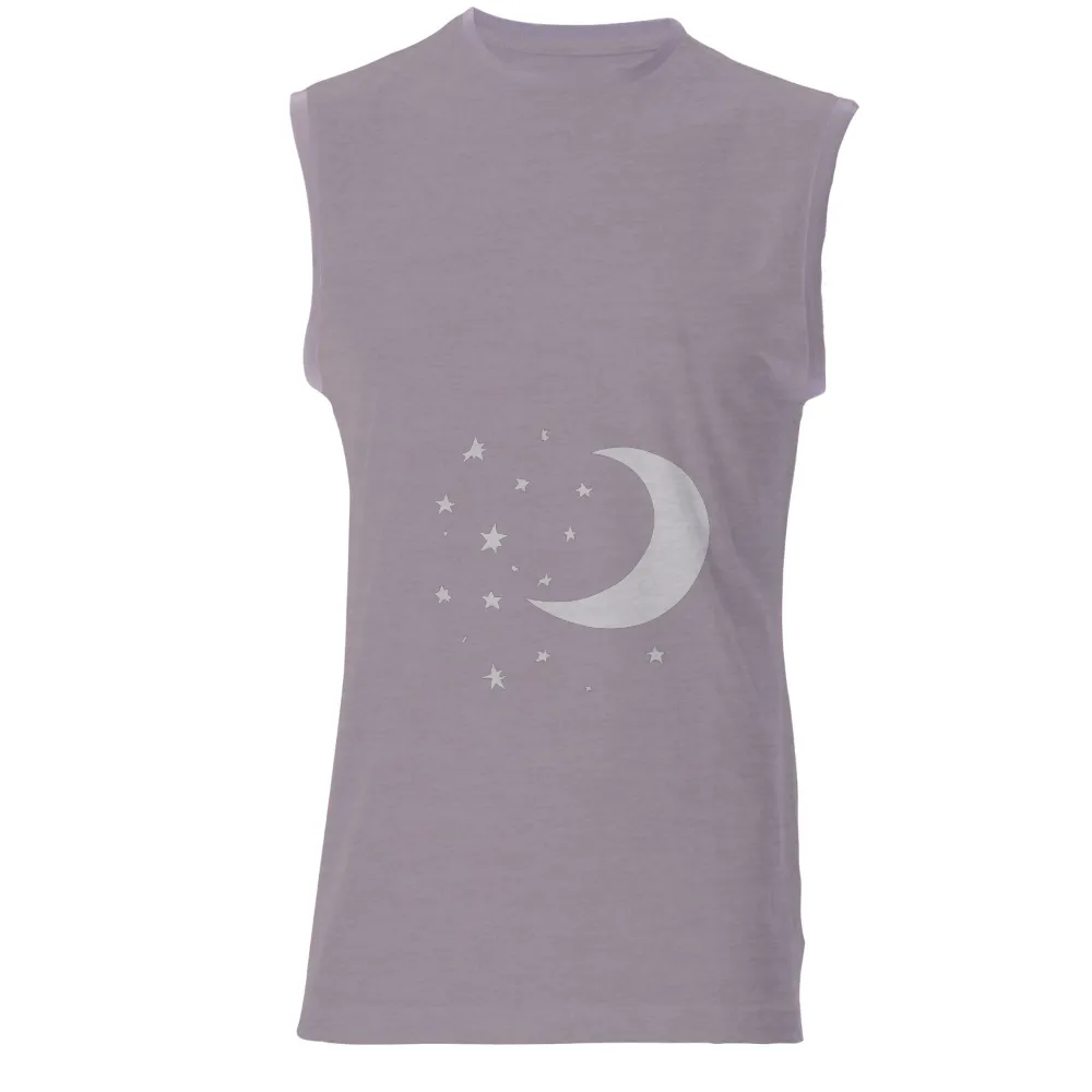 T-Shirts Design: Embrace the Magic of the Night Sky with Stars and Crescent Moon|dallas stars goalie