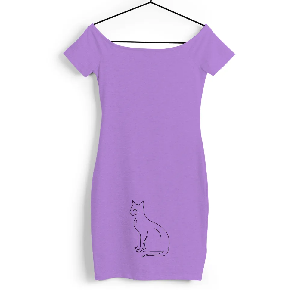 TShirt Printing: Elegant Cat Silhouette - Minimalist Art| Traditional Japanese art-inspired cat