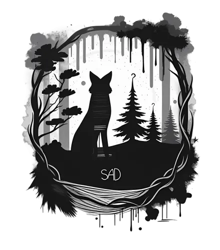 TShirt Printing: Fox in the Forest - Sadness and Resilience