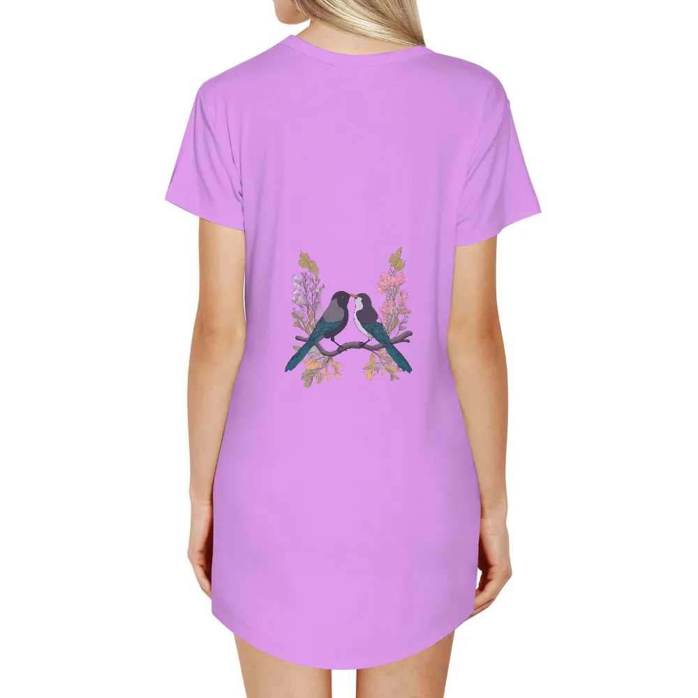 Custom Tee Shirts: Birds of Love | Unity and Peace| Vibrant bird colors