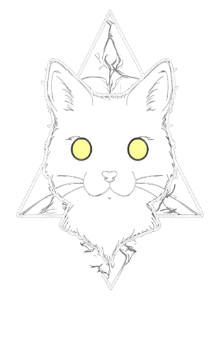 Shirts Graphic Tees: Black Cat Guardian with Glowing Eyes