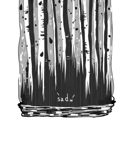 Monochrome Forest Drip: TShirt Printing with Emotional Depth