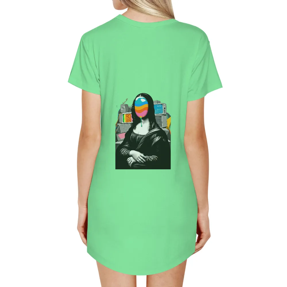 Graphic Tees: Modern Mona Lisa - Pop Art Meets Retro TVs| vibrant colors