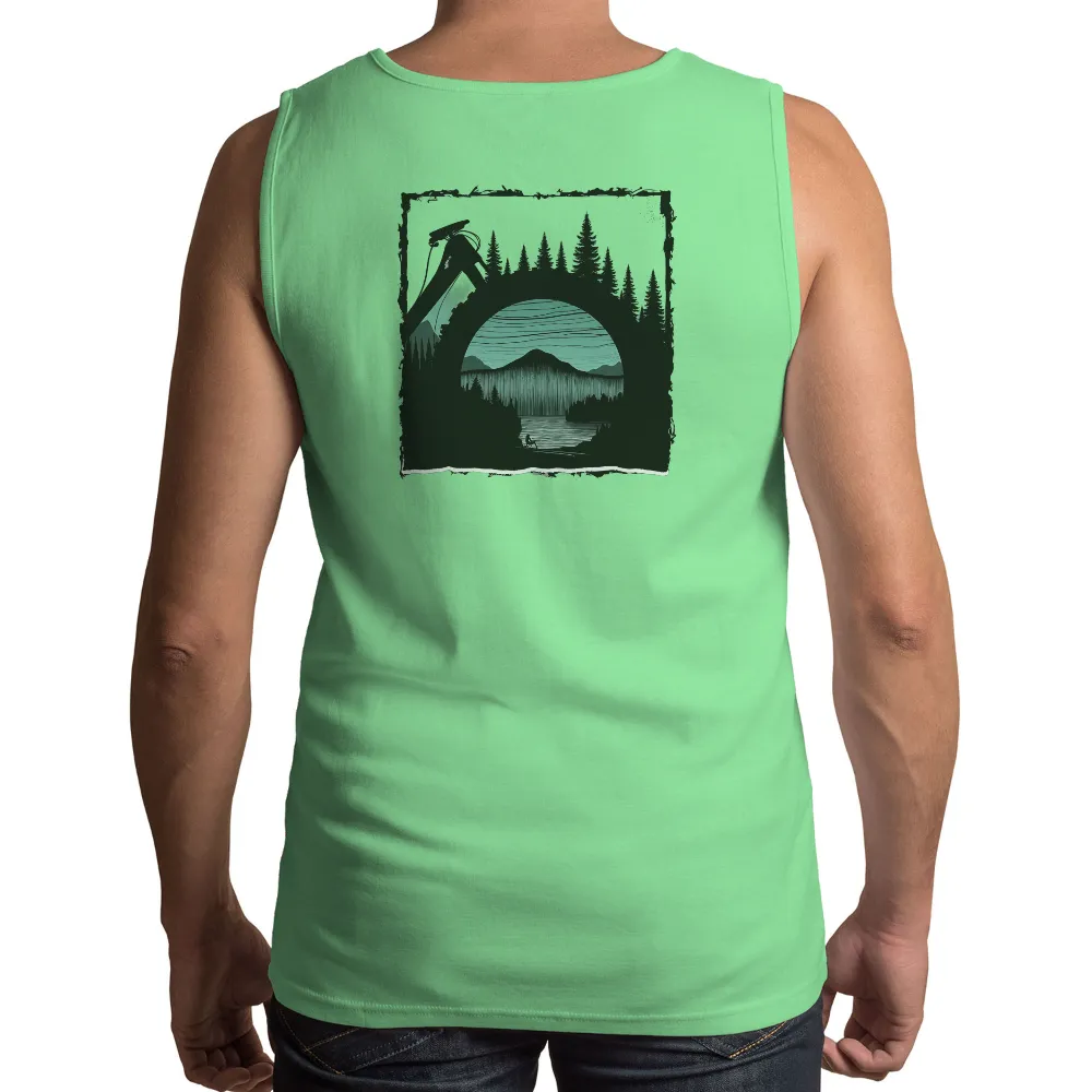 T-Shirt Printing: Solitude in Nature - A Moment of Reflection|island lake camp staff shirt