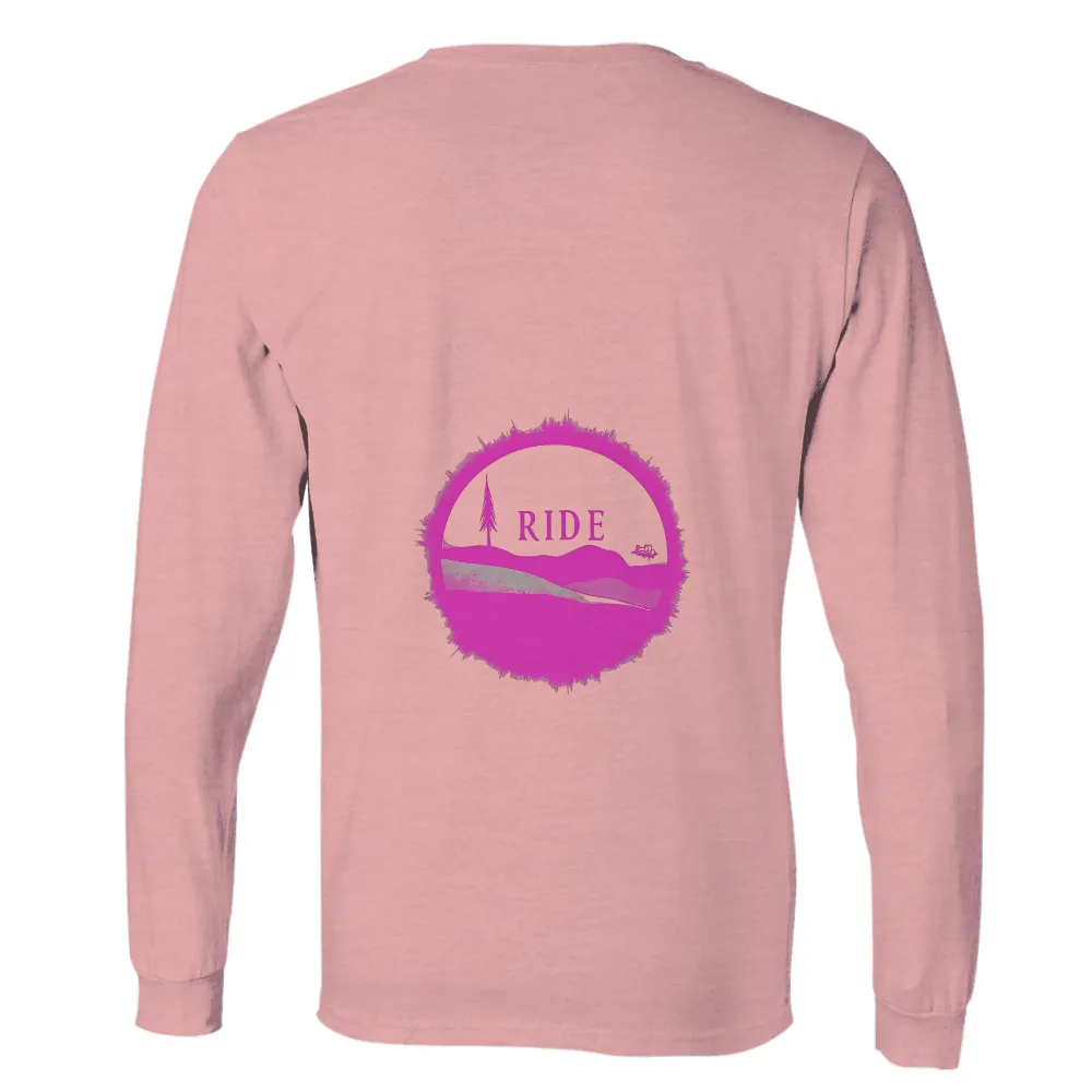 Ride T-Shirt Printing | Adventure & Nature-Inspired Design| vibrant pink