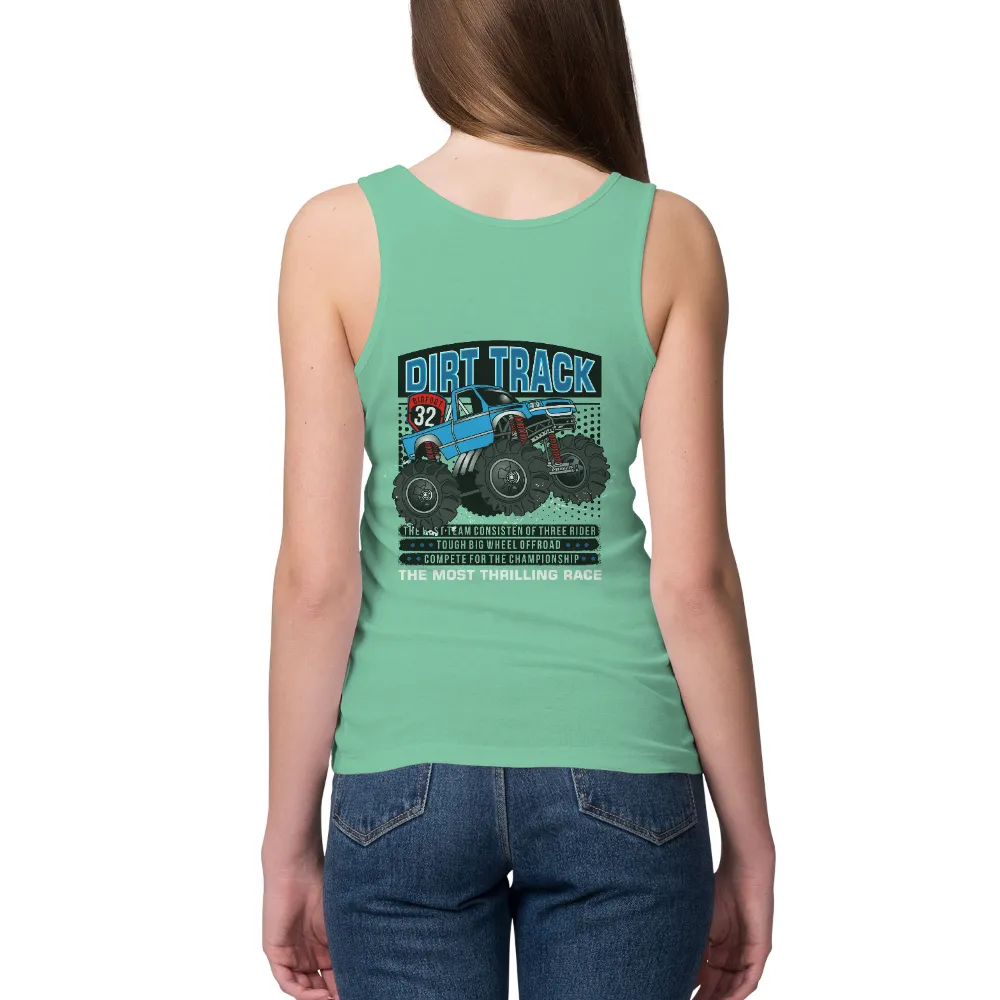 TShirt Design: Dirt Track Monster Truck - Racing Adventure|bleached racing shirts