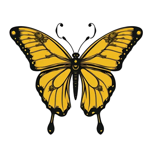 T-Shirts Design: Yellow Butterfly - Transformation and Beauty