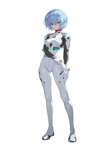 Rei Ayanami in a dynamic pose - rei ayanami eva unit