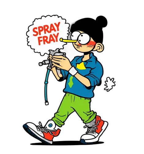 T-Shirts Design: Spray Fray - Quirky Street Art Character