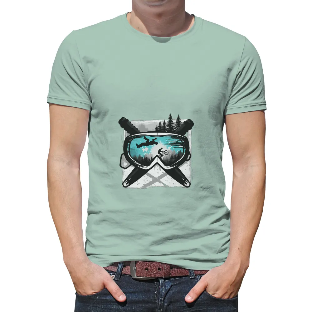 Custom T-Shirt Printing: Extreme Sports Adventure with Nature Goggles|cycling shirt animal crossing