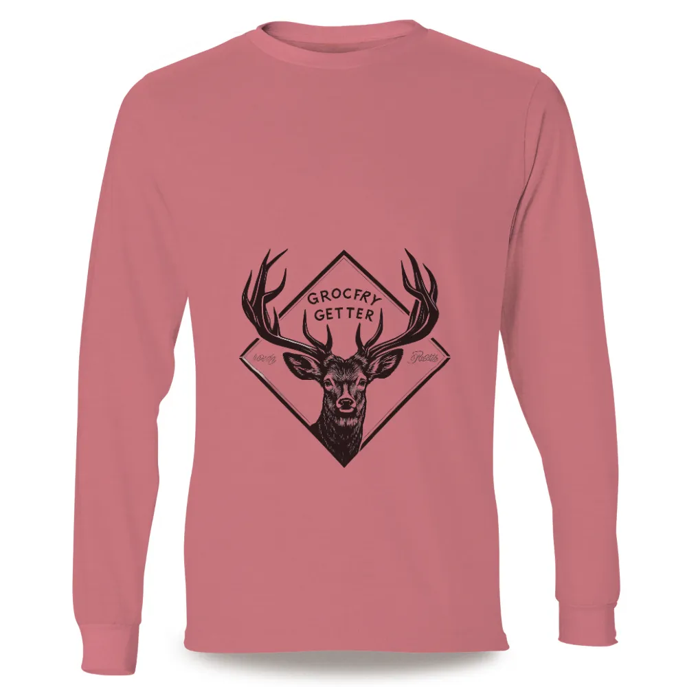 Tee Shirts Printed: Grocery Getter Deer Emblem|bear plus deer beer t shirt