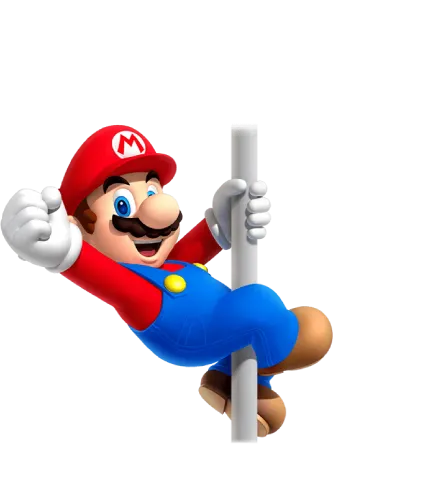 TShirt Design: Mario's Adventurous Slide Down the Pole