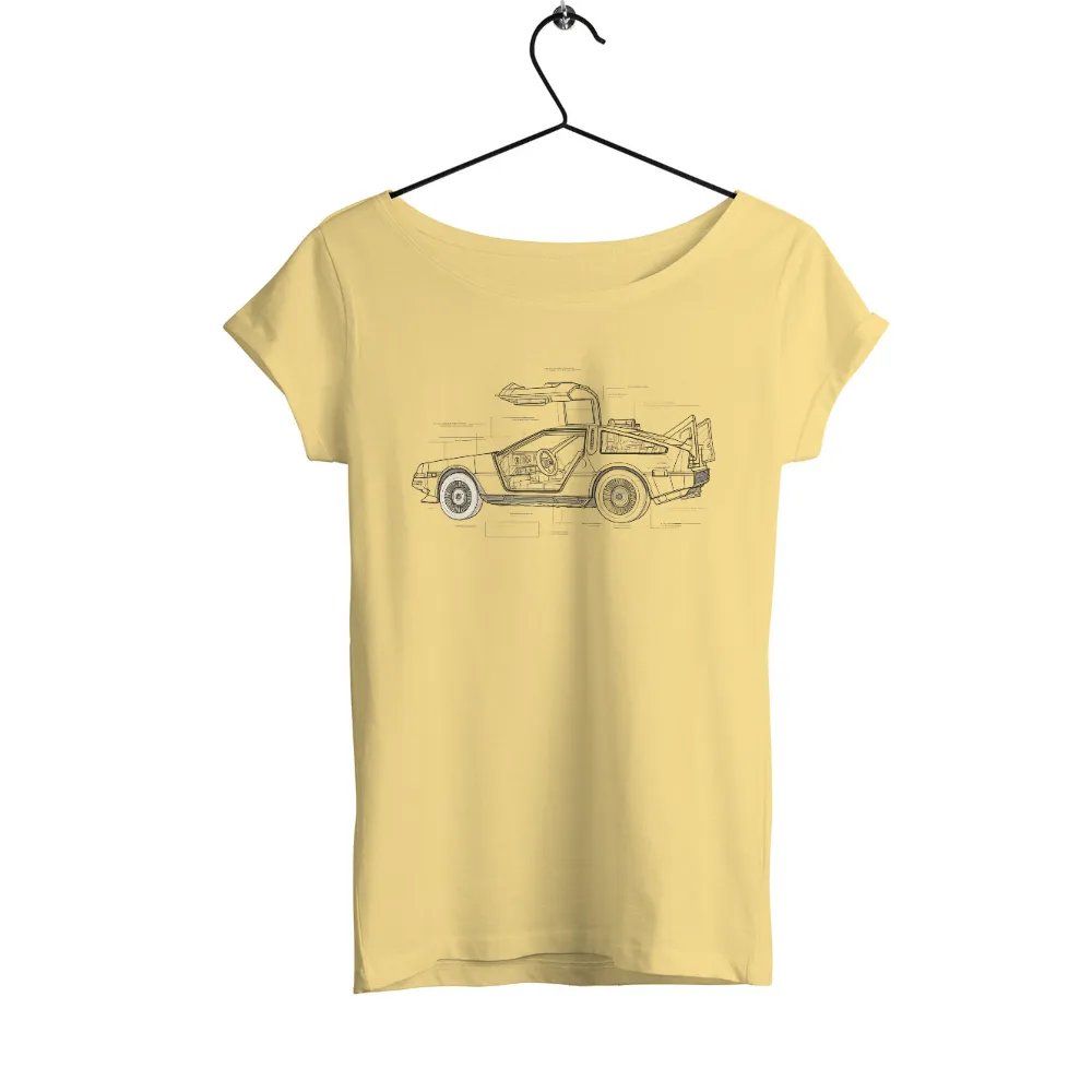 Shirts Graphic Tees: DeLorean Blueprint - Vintage & Retro|car nhl