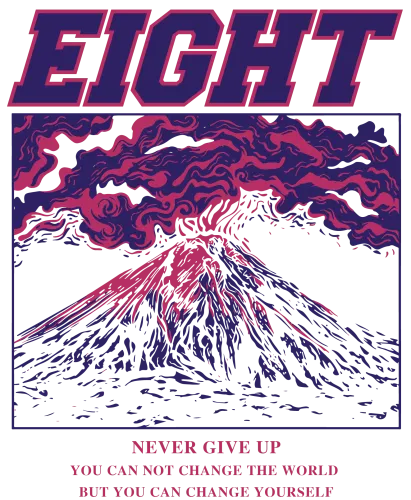 T-Shirts Custom: Never Give Up - Volcano of Inner Strength